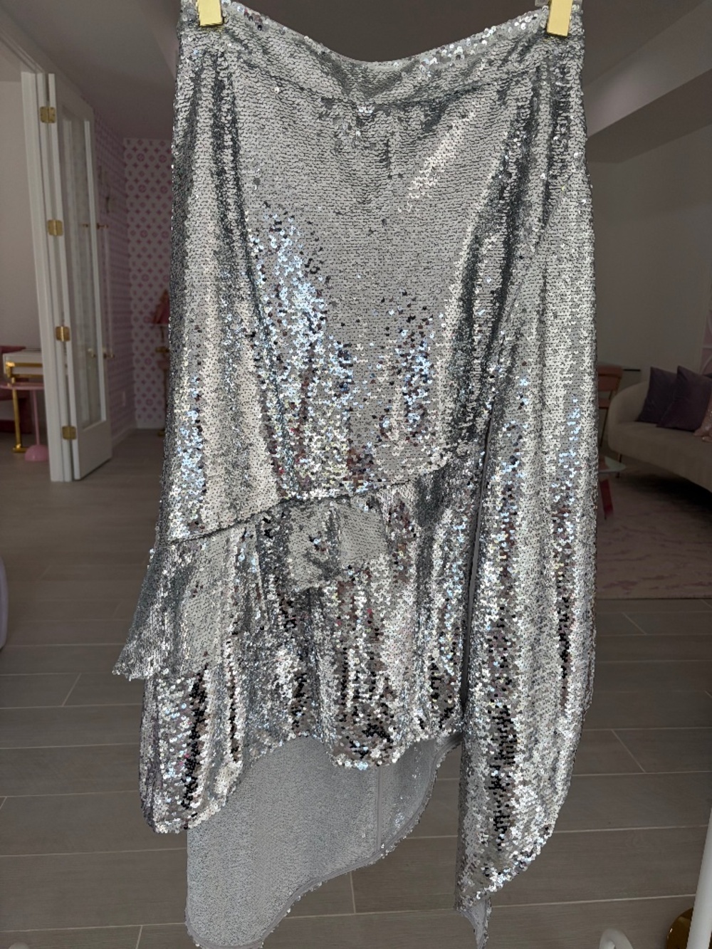 Silver Sequin ASOS Skirt